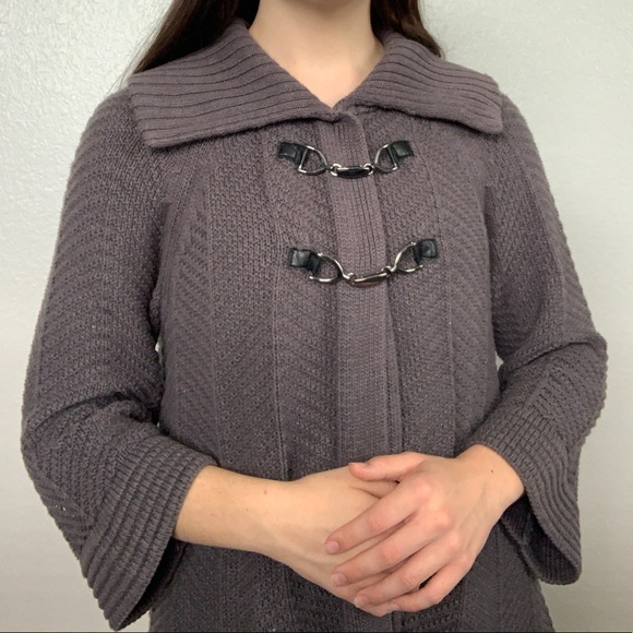 JM Collection Knit Cardigan with Clasps - Picture 2 of 6